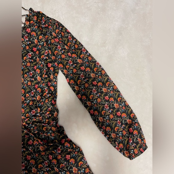 LOFT Shimmery Floral Tiered Dress SMALL - Picture 7 of 16